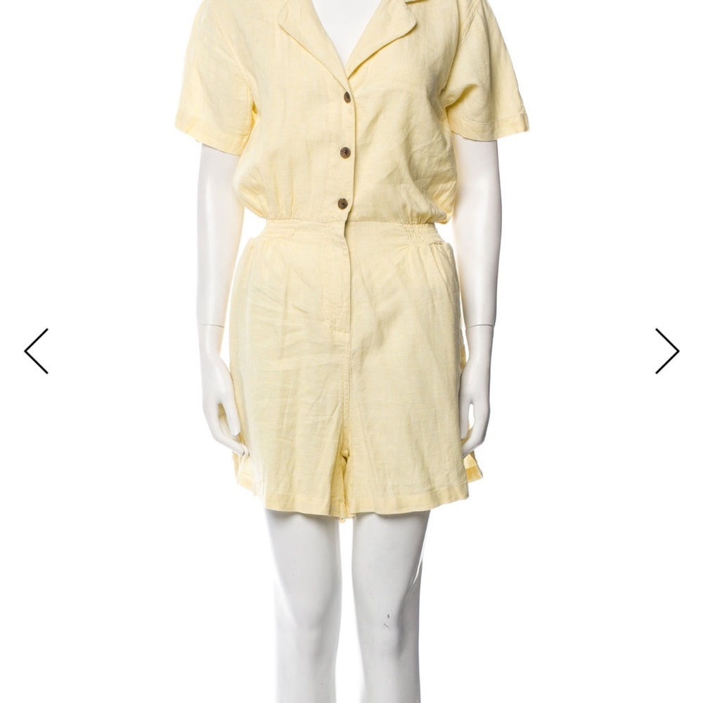 Onia Yellow Short-Sleeve Jumpsuit
